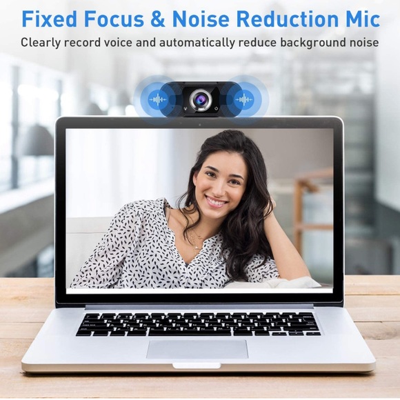 1080P Webcam, HD Webcam with Microphone USB PC Webcam Plug and Play for computer - Picture 3 of 6